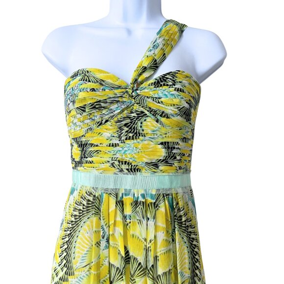 BCBGMAXAZRIA 100% Silk Maxi Inga Dress Womens Size 0 Lipstick Red Combo Goddess - Picture 2 of 11